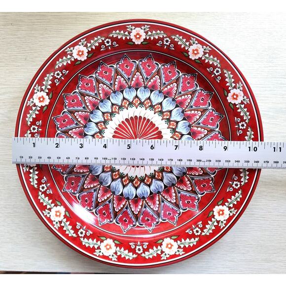 PLATE-DINNER-POTTERY BARN-Mezze Collection-Red-Moroccan Style-10.5 in Diameter - Picture 7 of 7